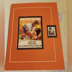 Gone With The Wind Collectible US Postage Stamp And Mini Movie Poster To Frame